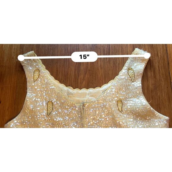 Vntg Jeri-Jo 100% Wool Sequin Zip Back Vest Sz 34 - Picture 12 of 13